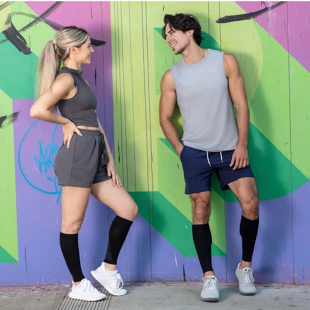 New Calf Compression Sleeves for Men and Women - (1 Pair) Footless Compression S